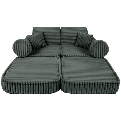 Medium Modular Sofa for Kids - Churros Forest Green